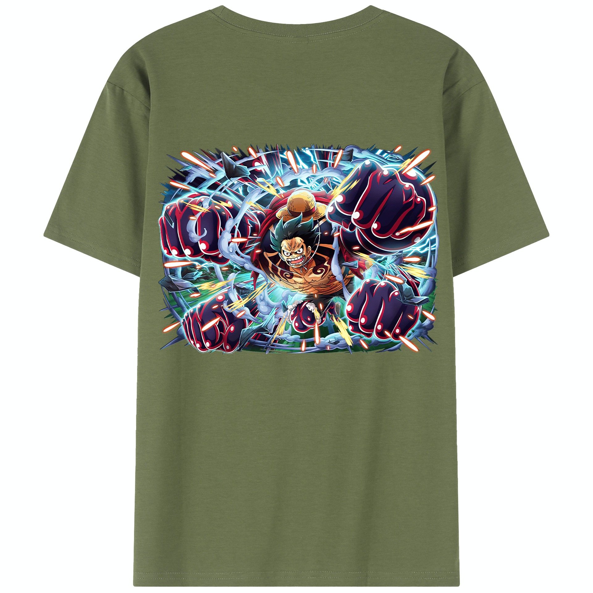 ワンピース モンキー・D・ルフィ ONE PIECE Monkey D. Luffy 綿100％半袖Tシャツ（背面プリント）